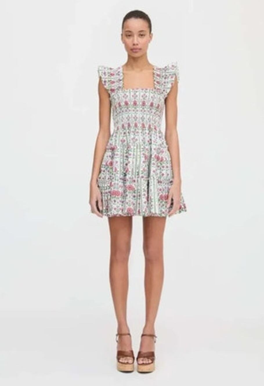 HILL HOUSE Sz M Medium Charlotte Nap Dres Mini Floral Block Stripe NWT